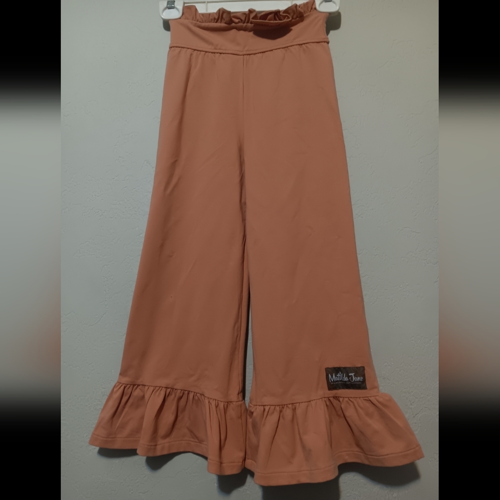 Matilda Jane Girls Ruffle Pants Pale Orange Sz10